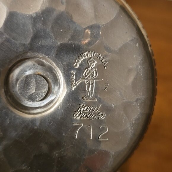 Vintage Trade Continental Hammered Aluminum Candlestick Candle - Picture 5 of 8